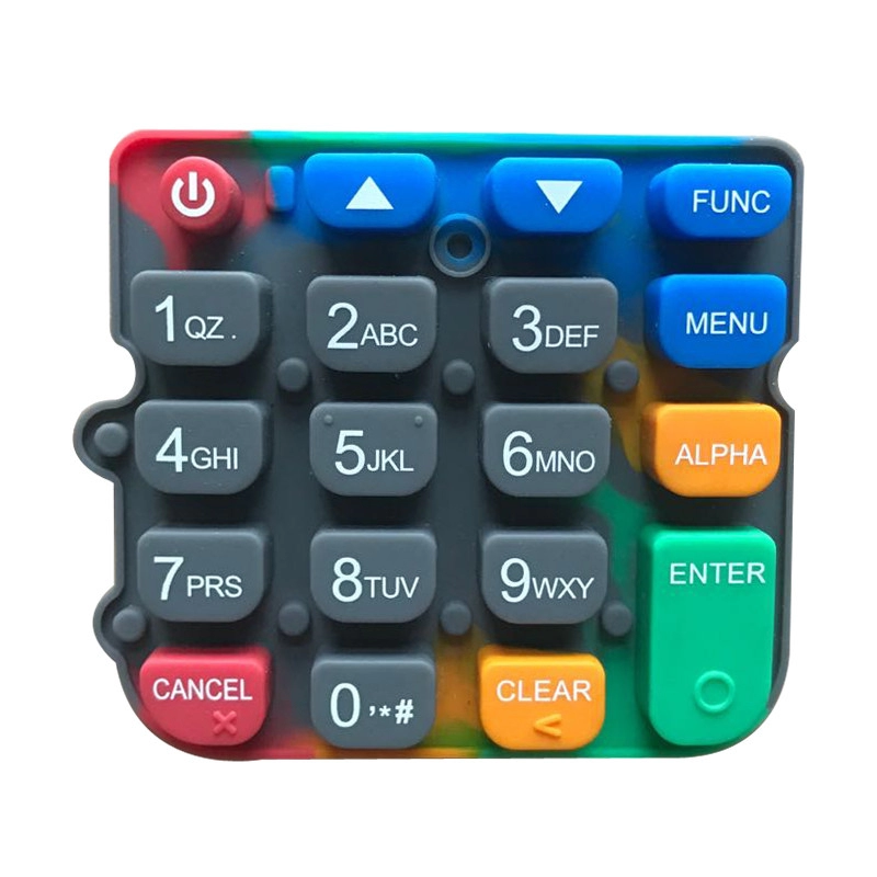 Painted Silicone Keypad with Multicolor Coating
